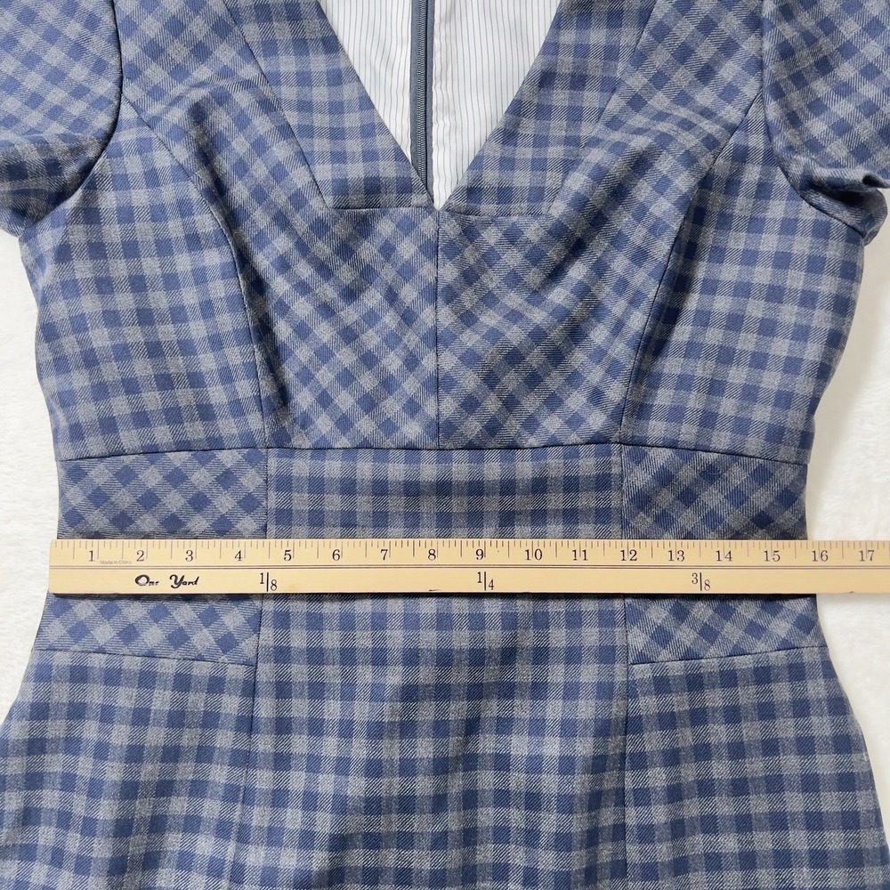 Brooks Brothers Red Fleece Sheath Dress Womens Sz 10 Blue Gingham Short Sleeve - Picture 11 of 14